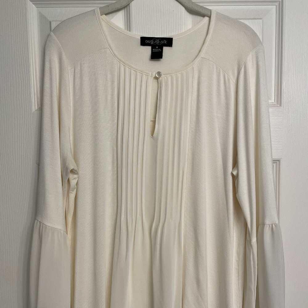 August Silk Pleated Front Blouse